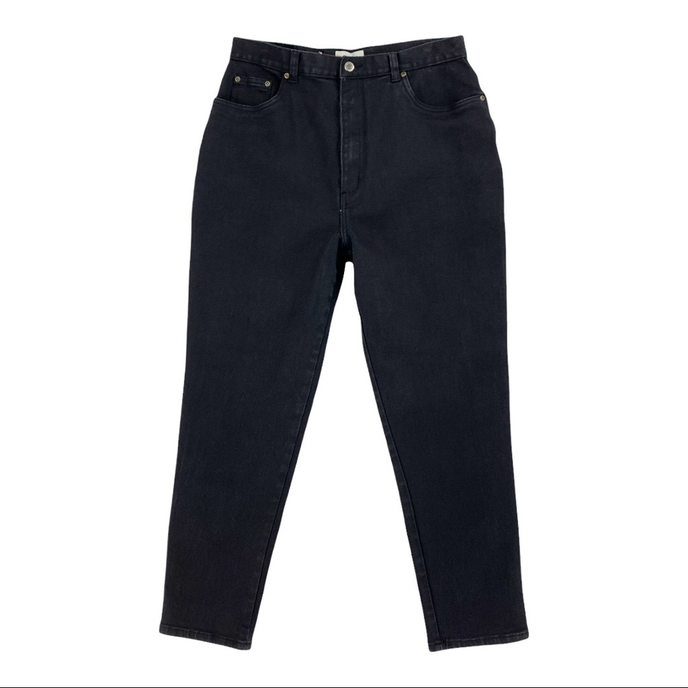Retro Black High Rise Mom Jeans Stretch Tapered Leg by West Port Denim